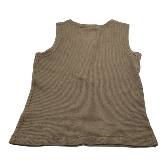 Carters Toddler Girls Muscle Tank Top Size 4T Green Waffle Knit Button Front - Picture 2 of 7